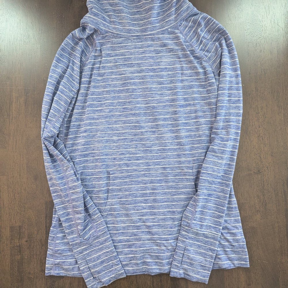 GAP Purple and White Striped Long Sleeve Shirt